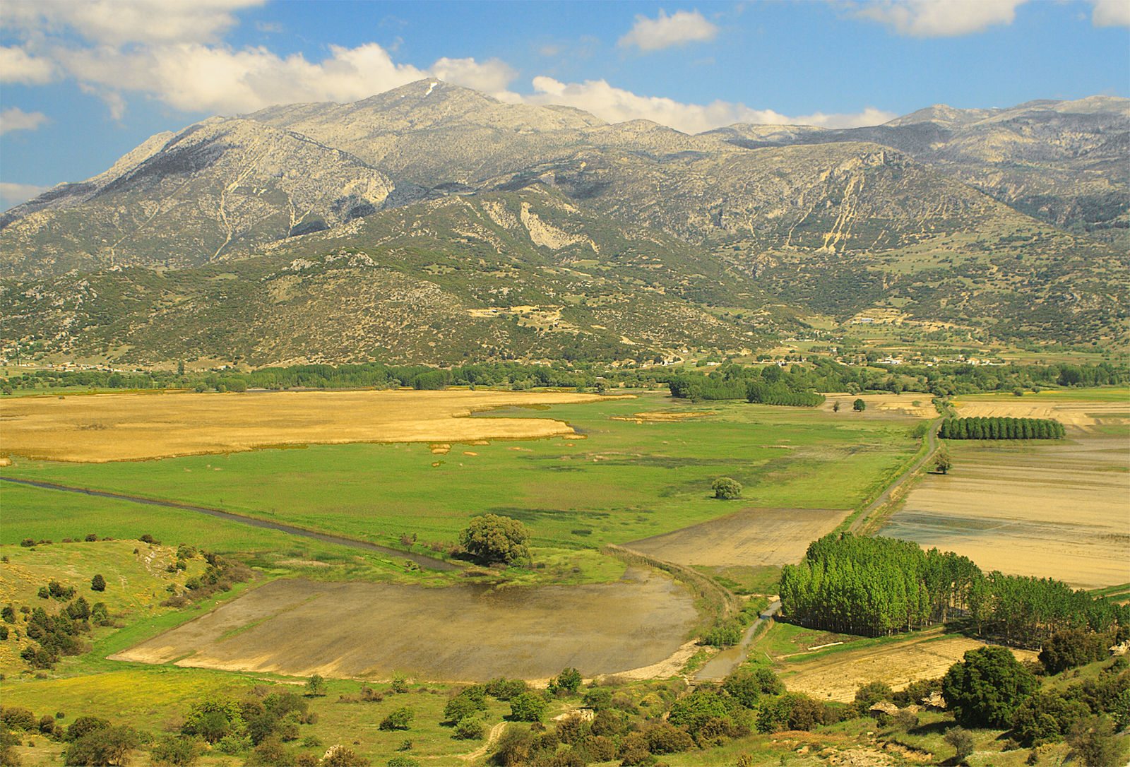 The hilly landscape of Greece