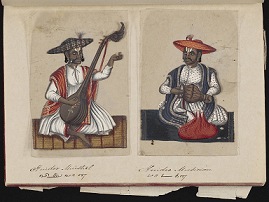 A page from the manuscript Seventy-two Specimens of Castes in India