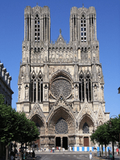 Facade of Reims Cathedral France