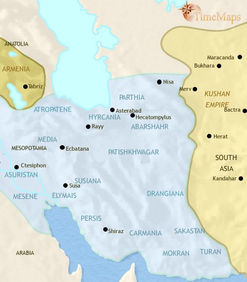 Map of Iran at 200CE