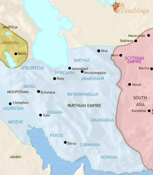 Map of Iran at 30BCE