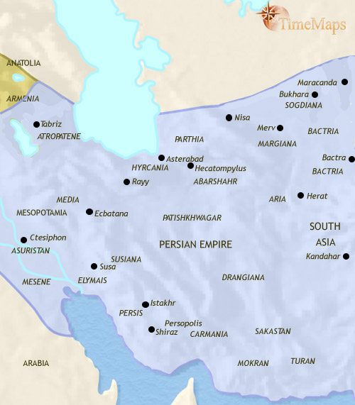 Map of Iran at 500CE