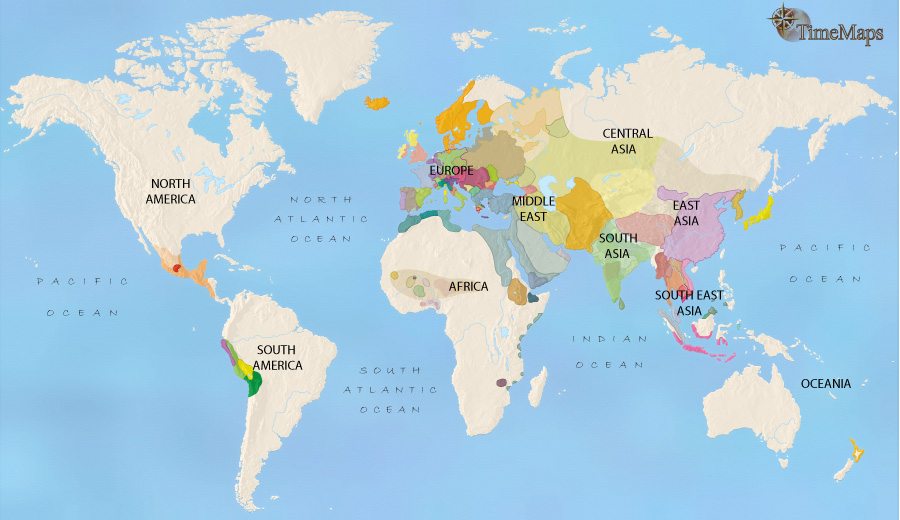 Map of World at 1453CE