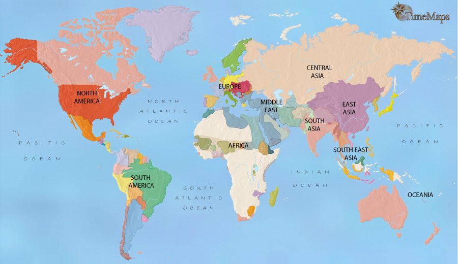 Map of World at 1871CE