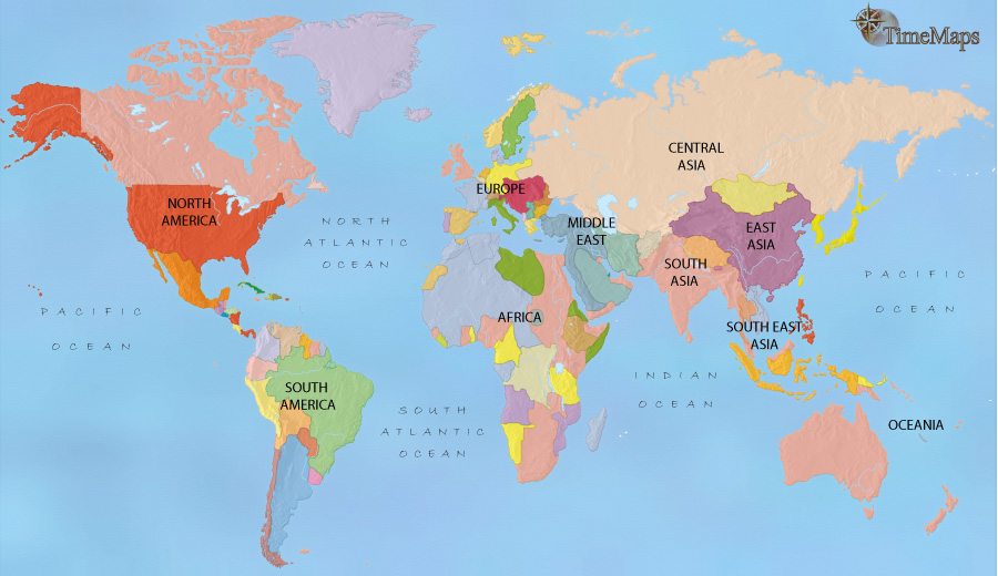 Map of World at 1914CE