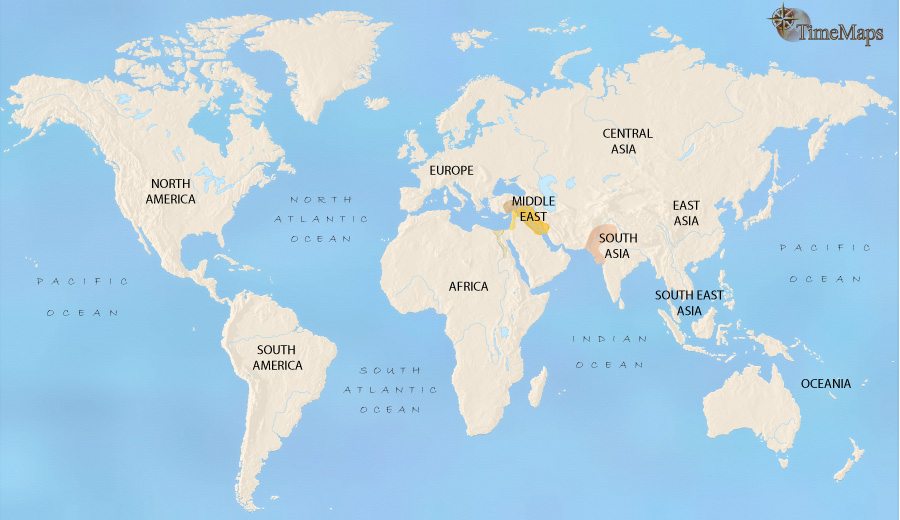 Map of World at 2500BCE