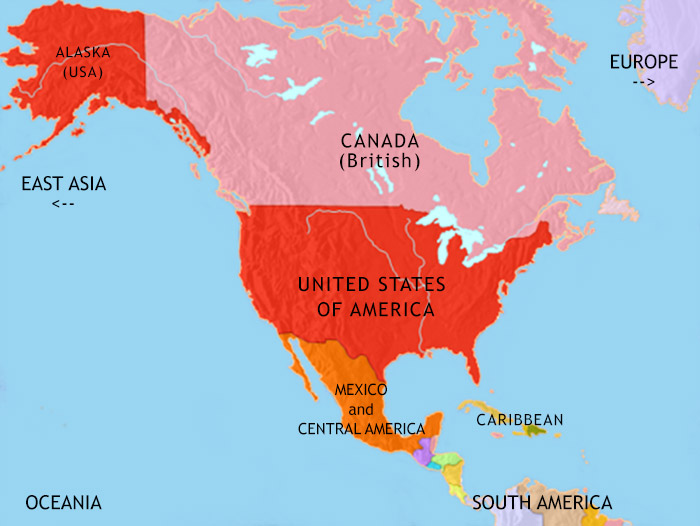 Map of North America at 1871CE