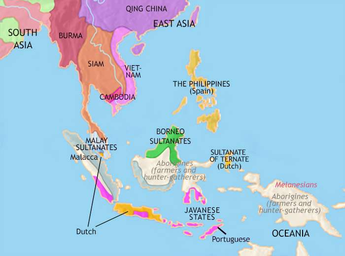 Map of South East Asia at 1789CE