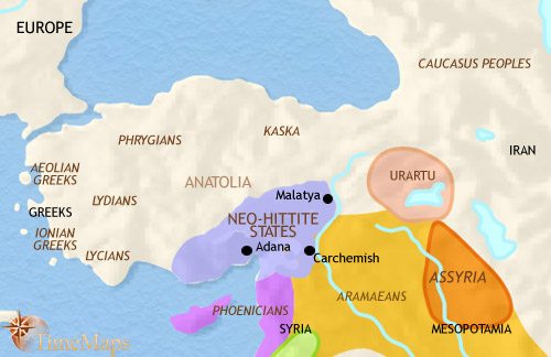 Map of Turkey at 1000BCE