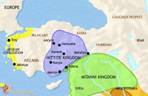 Map of Turkey at 1500BCE