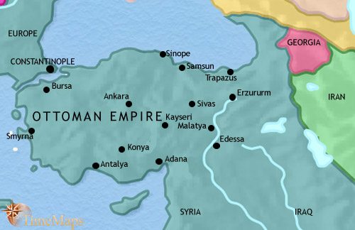 Map of Turkey at 1789CE
