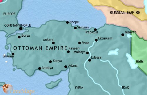 Map of Turkey at 1837CE
