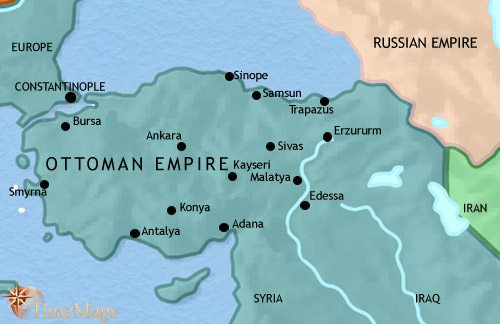 Map of Turkey at 1871CE
