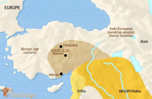 Map of Turkey at 2500BCE
