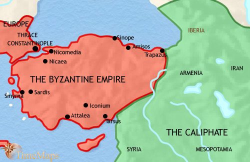 Map of Turkey at 750CE