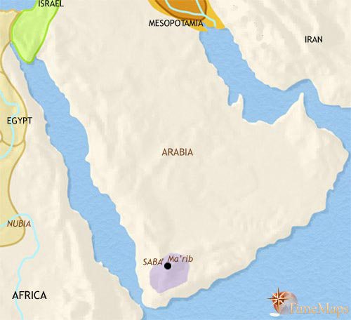 Map of Arabia at 1000BCE