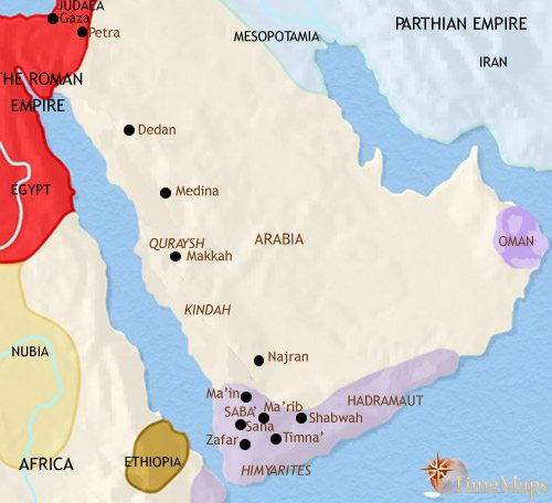 Map of Arabia at 200CE
