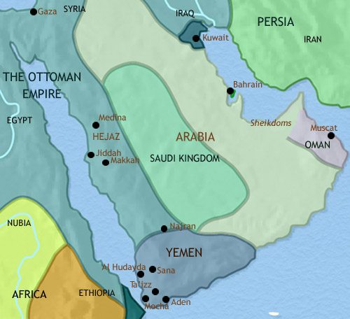 Map of Arabia at 1789CE