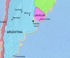 Map of Argentina, Paraguay and Uruguay at 2005CE