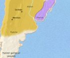 Map of Argentina, Paraguay and Uruguay at 1648CE