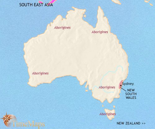 Map of Australia at 1789CE