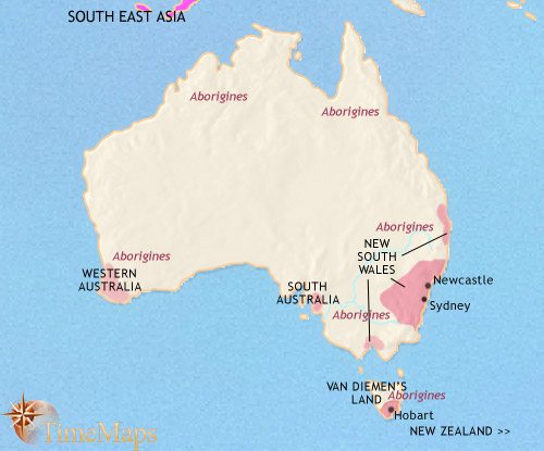 Map of Australia at 1837CE
