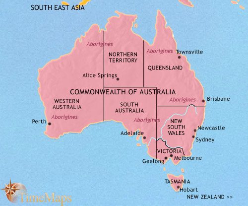 Map of Australia at 1871CE