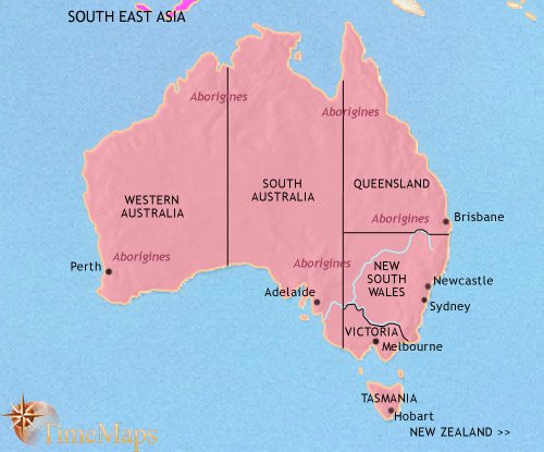 Map of Australia at 1914CE