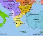 Map of Greece and the Balkans at 1960CE