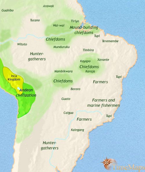 Map of Brazil at 1453CE