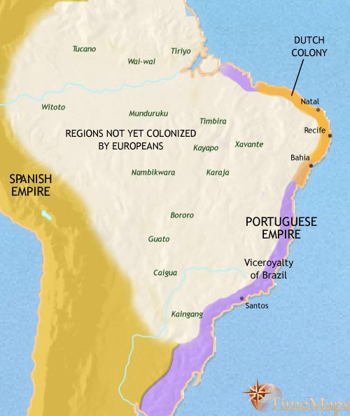 Map of Brazil at 1648CE