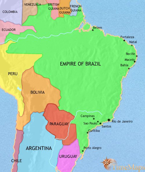 Map of Brazil at 1837CE