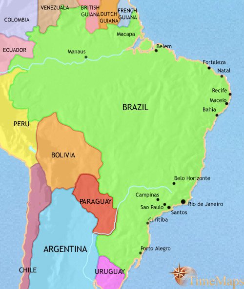 Map of Brazil at 1914CE