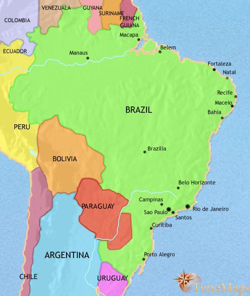 Map of Brazil at 2005CE