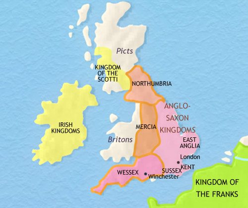 Map of Britain at 750CE