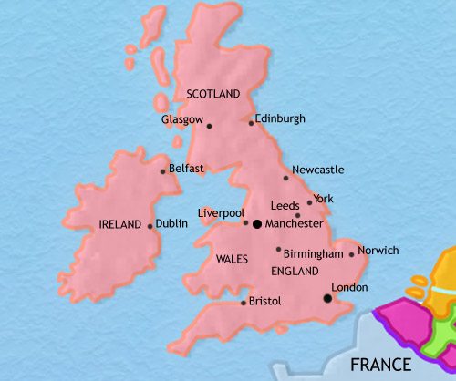 Map of Britain at 1789CE