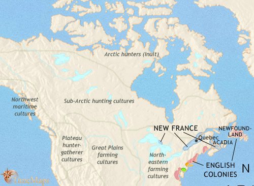 Map of Canada at 1648CE