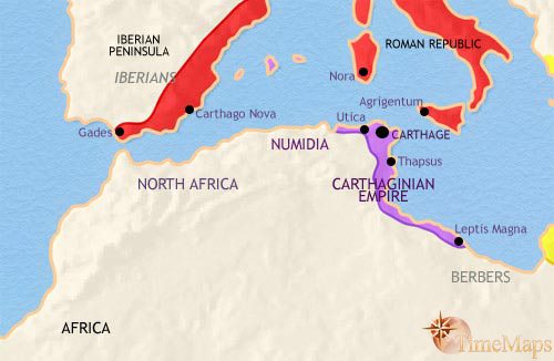 Map of North Africa at 200BCE