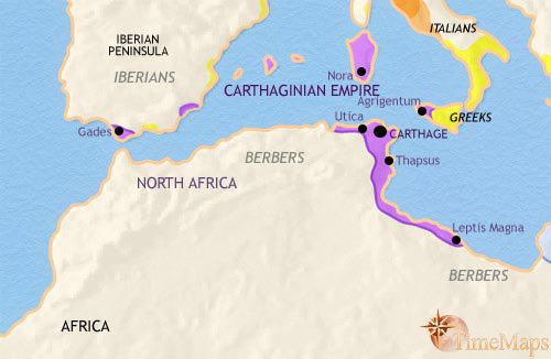 Map of North Africa at 500BCE