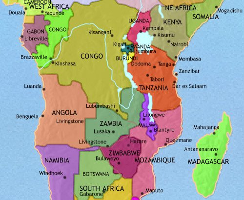 Map of Central Africa at 2005CE