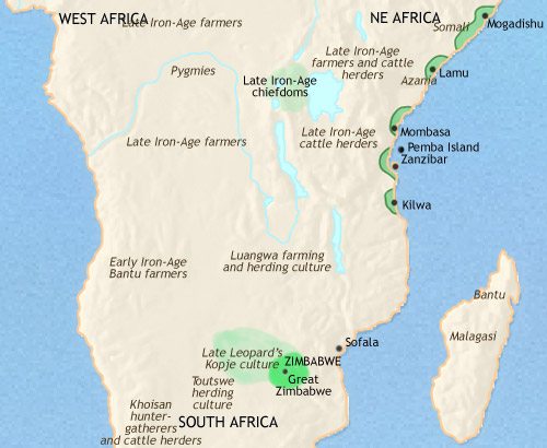 Map of Central Africa at 1215CE