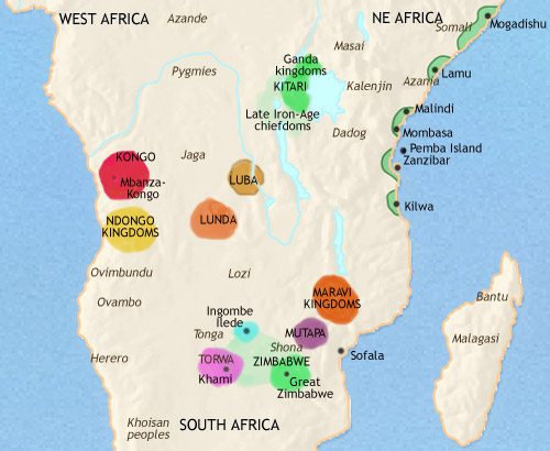 Map of Central Africa at 1453CE