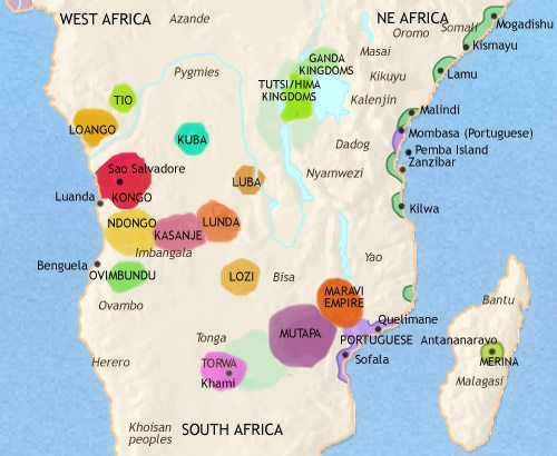 Map of Central Africa at 1648CE