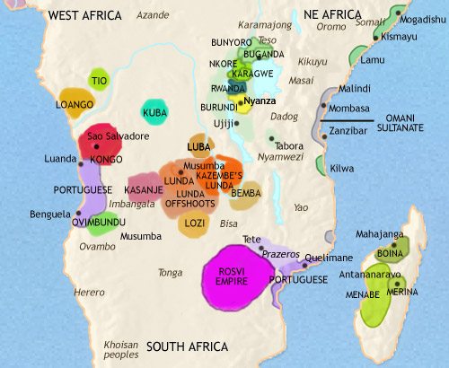 Map of Central Africa at 1789CE