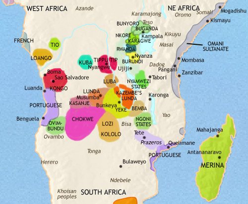 Map of Central Africa at 1871CE