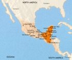 Map of Mexico and Central America at 750CE