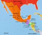 Map of Mexico and Central America at 1871CE