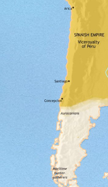 Map of Chile at 1648CE