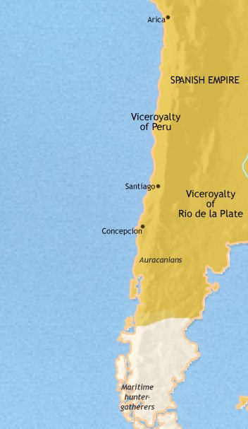 Map of Chile at 1789CE