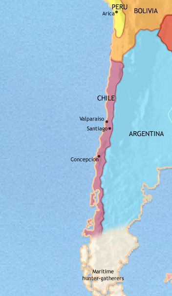 Map of Chile at 1837CE